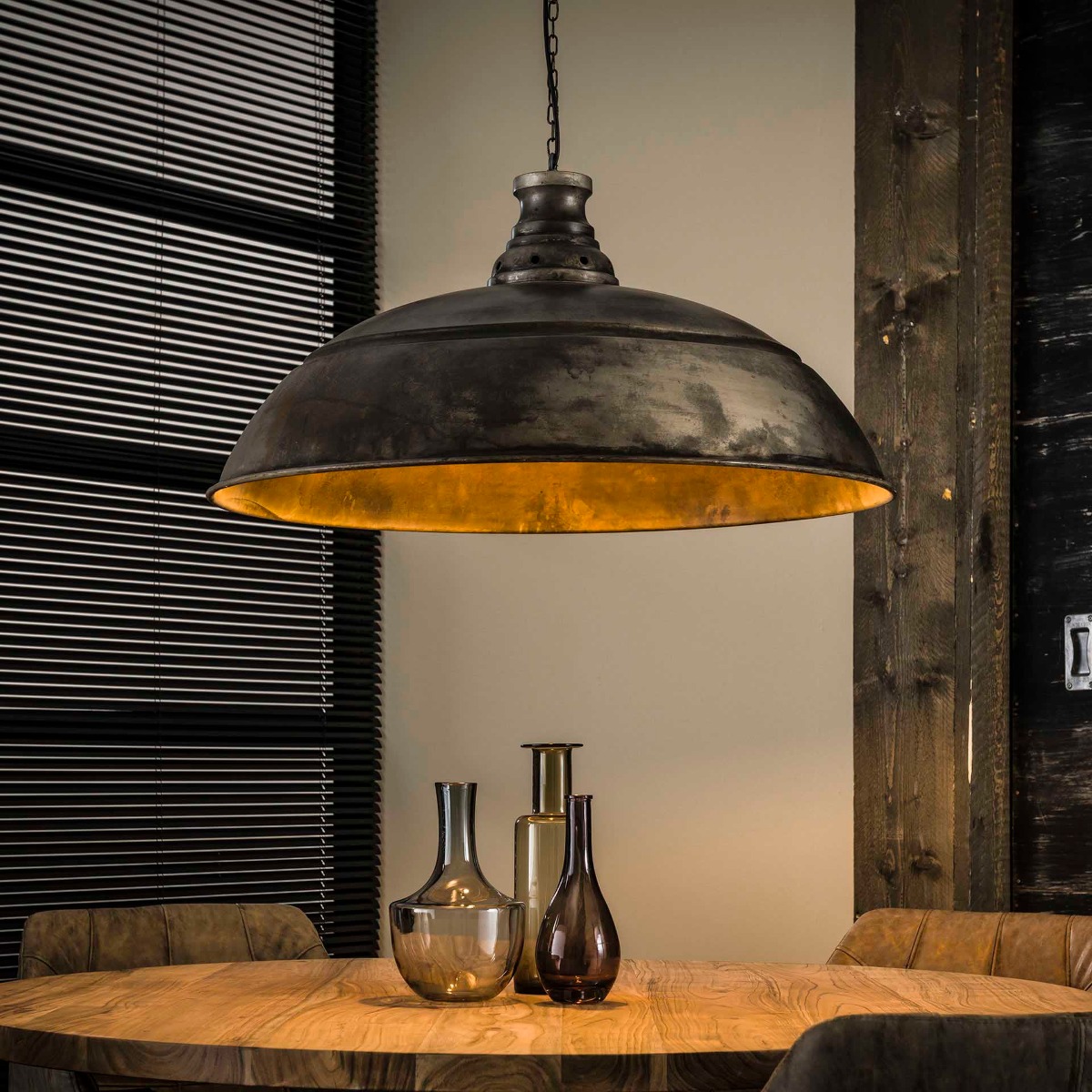 Industriële Hanglamp Fred | Oud zilver