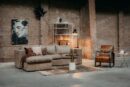 Industrielles Lounge-Sofa Luke handgewachstes Büffelleder.